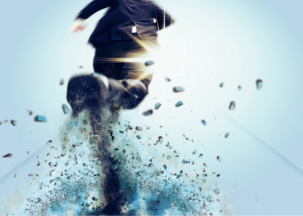 駆け出すサラリーマン