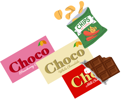 お菓子や食品、医薬品、乳製品など